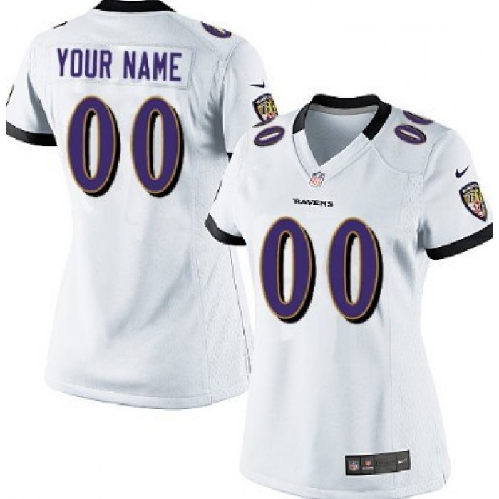 Women's Nike Baltimore Ravens Customized White Limited Jersey