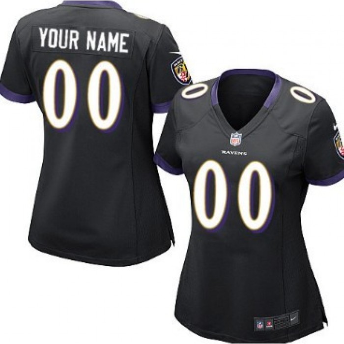 Women's Nike Baltimore Ravens Customized Black Limited Jersey