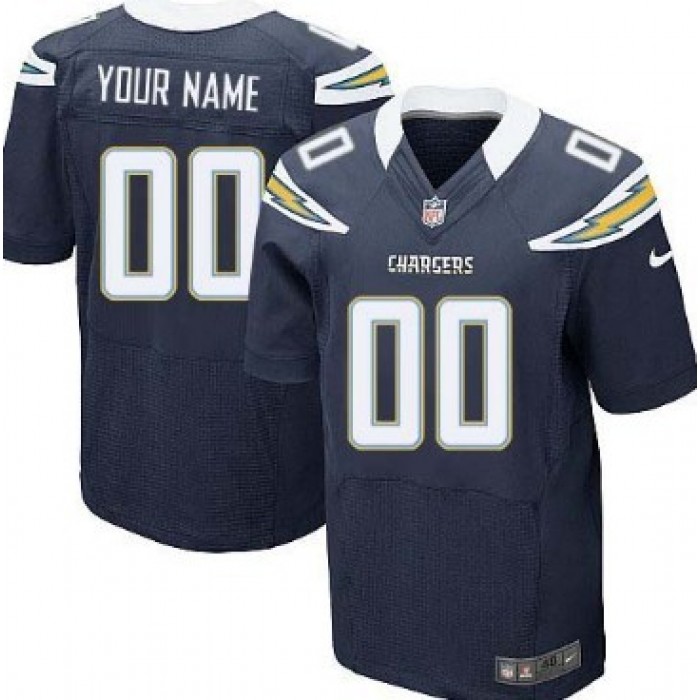 Men's Nike San Diego Chargers Customized Navy Blue Elite Jersey