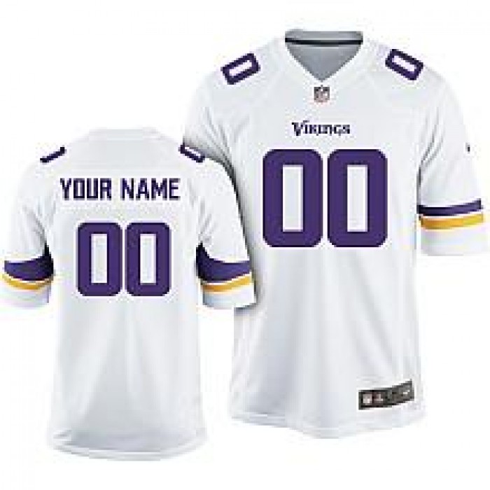Kid's Nike Minnesota Vikings Customized White Game Jersey