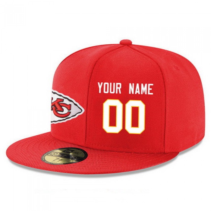 Kansas City Chiefs Custom Snapback Cap NFL Player Red with White Number Stitched Hat