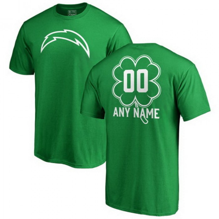 Los Angeles Chargers Pro Line by Fanatics Branded Dubliner Custom Name & Number T-Shirt - Kelly Green