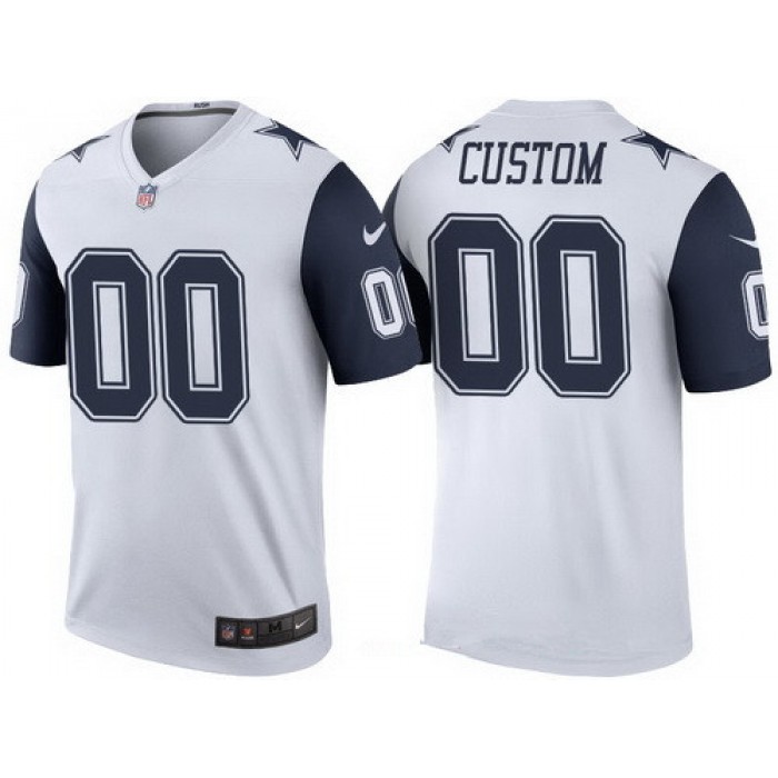 Men's Dallas Cowboys White Custom Color Rush Legend NFL Nike Limited Jersey