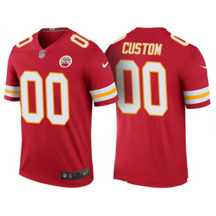 Men's Kansas City Chiefs Red Custom Color Rush Legend NFL Nike Limited Jersey