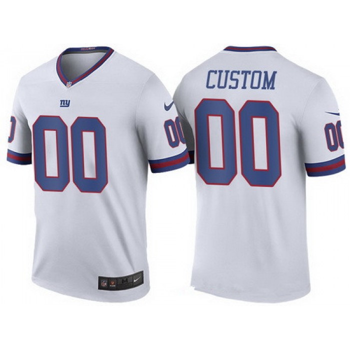 Men's New York Giants White Custom Color Rush Legend NFL Nike Limited Jersey