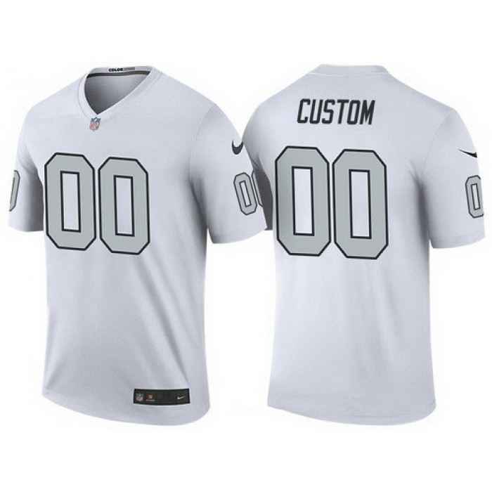 Men's Oakland Raiders White Custom Color Rush Legend NFL Nike Limited Jersey