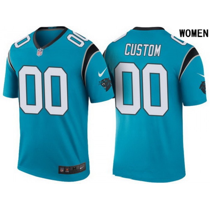 Women's Carolina Panthers Blue Custom Color Rush Legend NFL Nike Limited Jersey