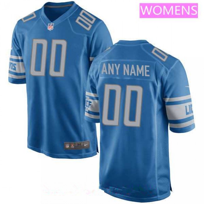 Women's Detroit Lions Nike Blue Custom Team Color Game Jersey