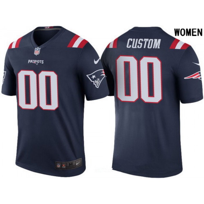 Women's New England Patriots Navy Custom Color Rush Legend NFL Nike Limited Jersey