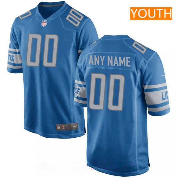Youth Detroit Lions Nike Blue Custom Team Color Game Jersey