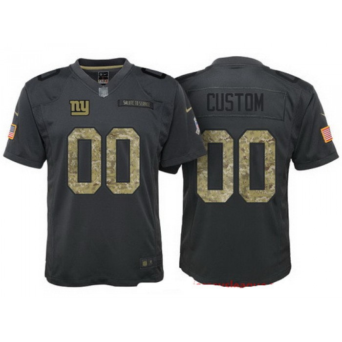 Youth New York Giants Custom Anthracite Camo 2016 Salute To Service Veterans Day NFL Nike Limited Jersey