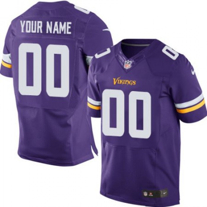 Men's Nike Minnesota Vikings Customized Elite Purple Team Color NFL Jersey