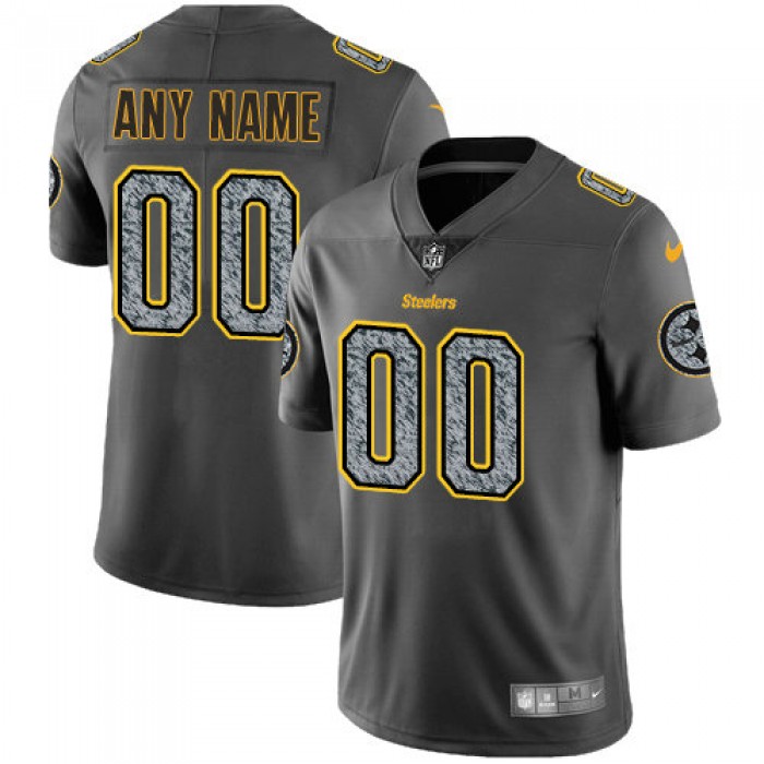 Men's Nike Pittsburgh Steelers Customized Gray Static Vapor Untouchable Limited NFL Jersey