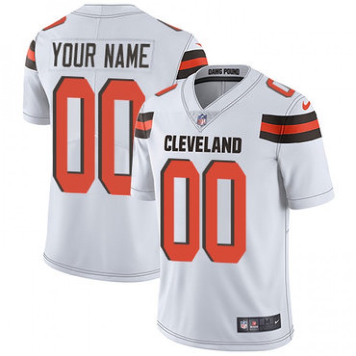 Men's Nike Cleveland Browns White Customized Vapor Untouchable Player Limited Jersey