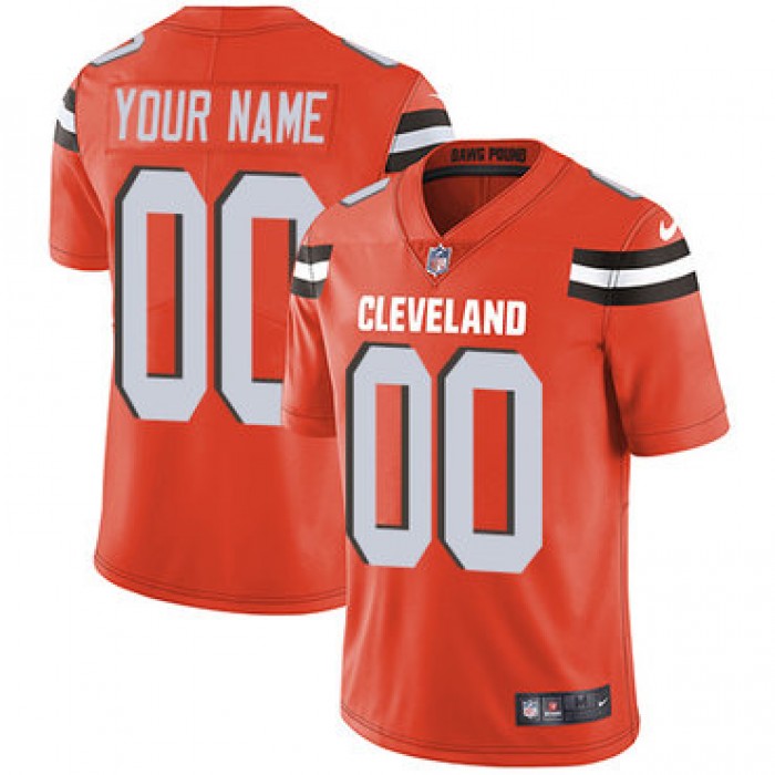 Men's Nike Cleveland Browns Orange Customized Vapor Untouchable Player Limited Jersey