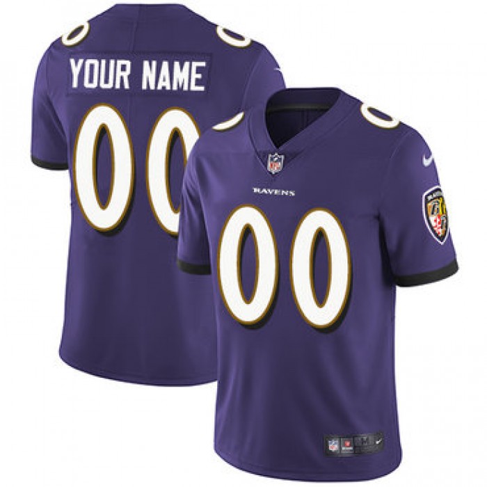 Men's Nike Baltimore Ravens Purple Customized Vapor Untouchable Player Limited Jersey