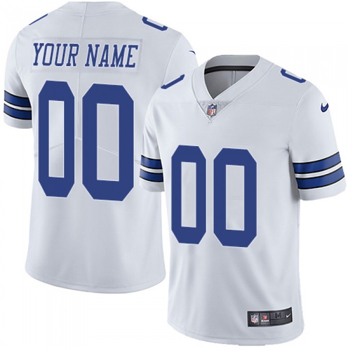 Men's Nike Dallas Cowboys Alternate Road White Customized Vapor Untouchable Limited NFL Jersey