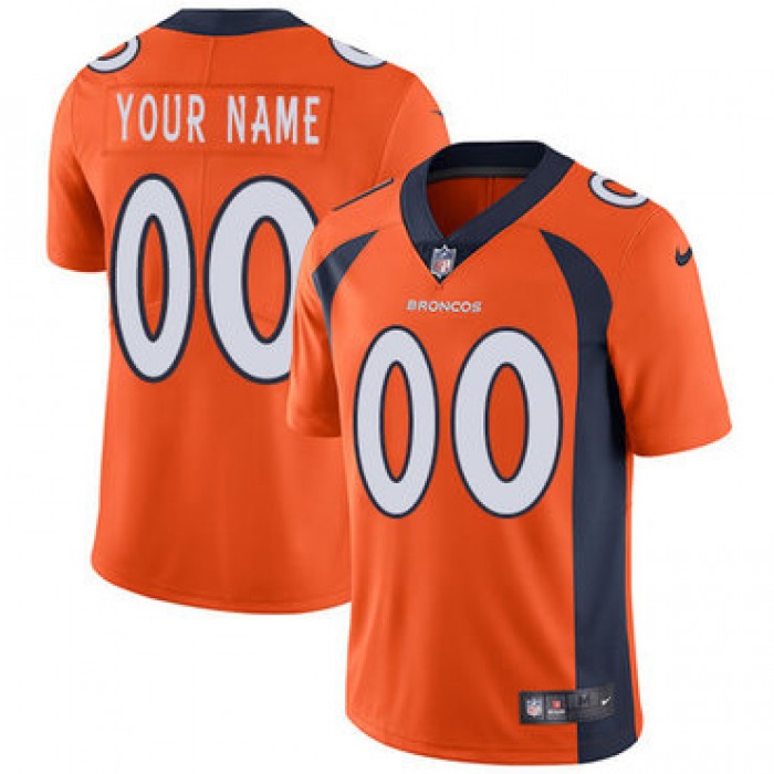 Youth Nike Denver Broncos Home Orange Customized Vapor Untouchable Player Limited Jersey