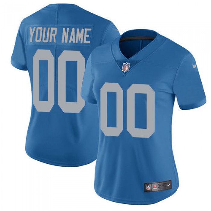 Women's Nike Detroit Lions Alternate Blue Customized Vapor Untouchable Limited NFL Jersey