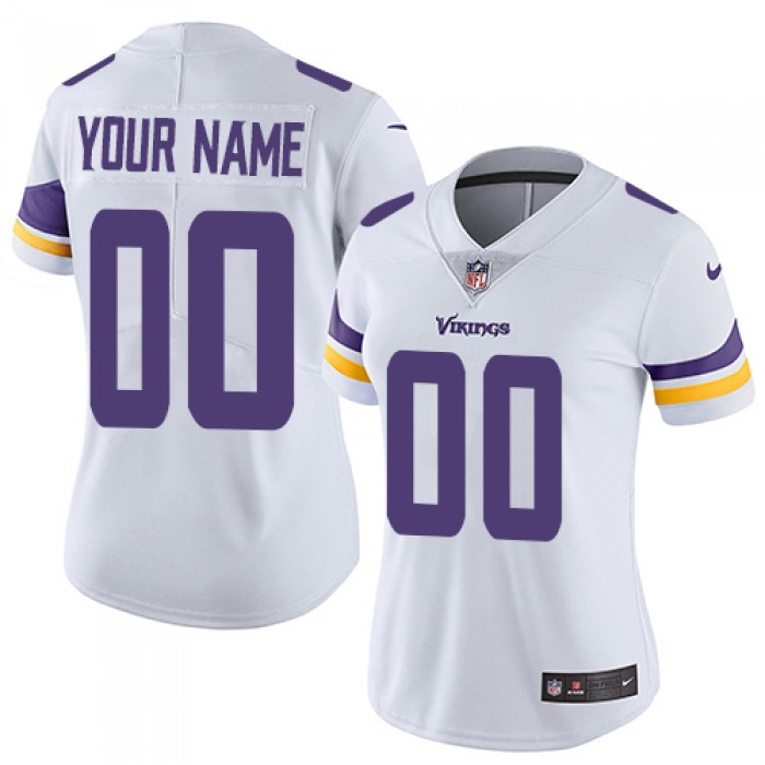 Women's Nike Minnesota Vikings Road White Customized Vapor Untouchable Limited NFL Jersey