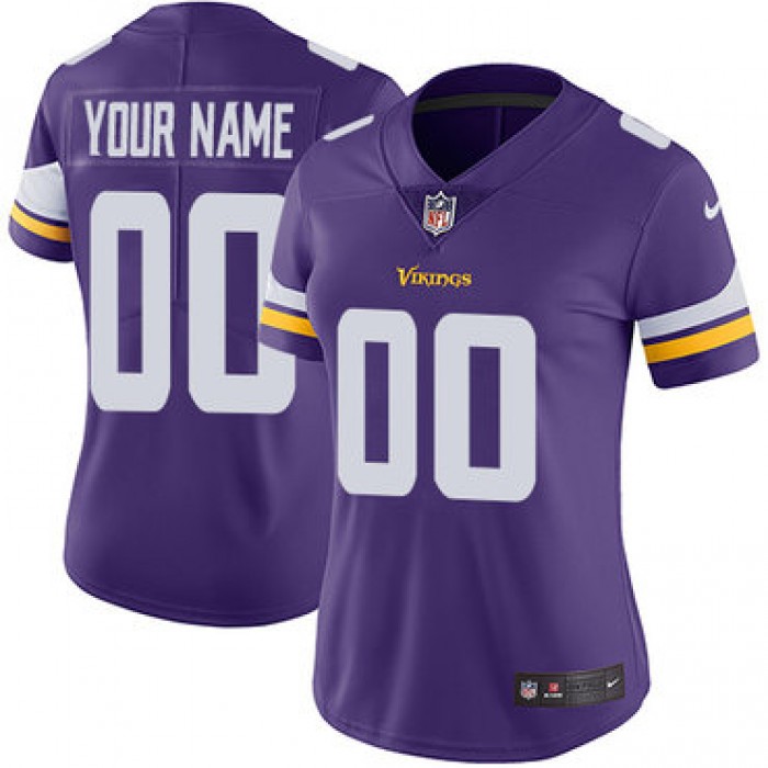 Women's Nike Minnesota Vikings Home Purple Customized Vapor Untouchable Limited NFL Jersey