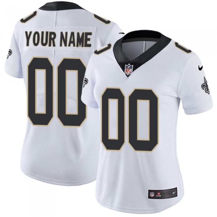 Women's Nike New Orleans Saints Road White Customized Vapor Untouchable Limited NFL Jersey