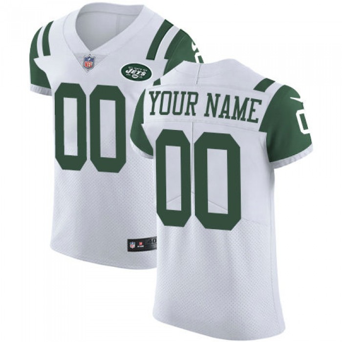 Men's Nike New York Jets Customized White Vapor Untouchable Custom Elite NFL Jersey