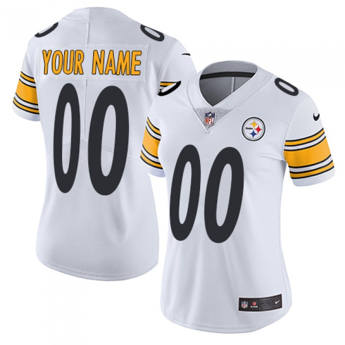 Women's Nike Pittsburgh Steelers Road White Customized Vapor Untouchable Limited NFL Jersey