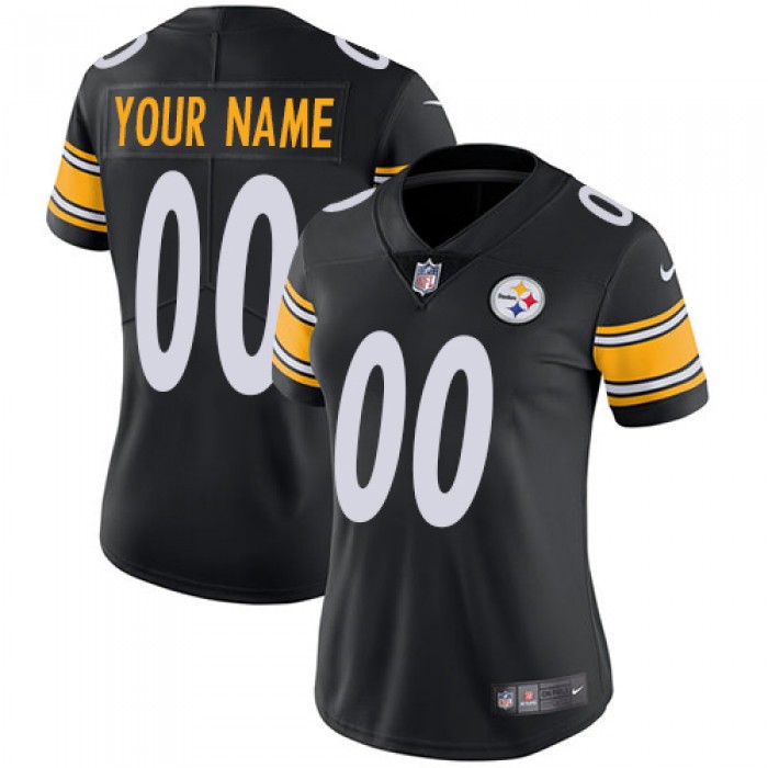 Women's Nike Pittsburgh Steelers Home Black Customized Vapor Untouchable Limited NFL Jersey