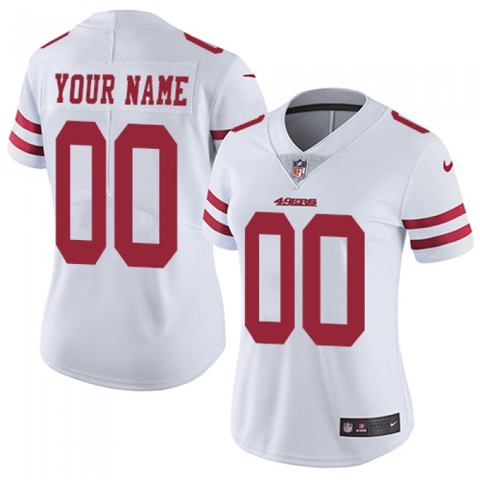 Women's Nike San Francisco 49ers Road White Customized Vapor Untouchable Limited NFL Jersey