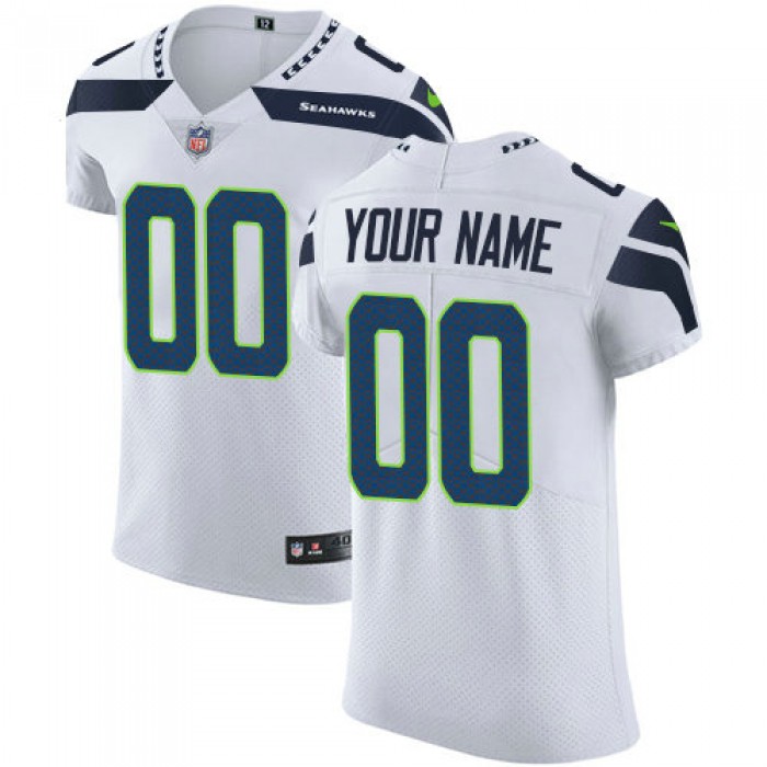Men's Nike Seattle Seahawks Customized Elite White Vapor Untouchable NFL Jersey