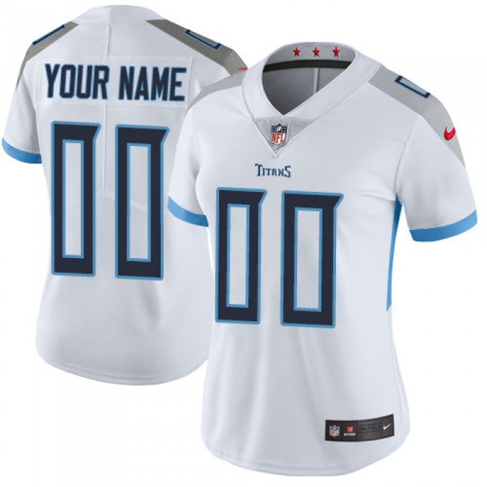 Women's Nike Tennessee Titans White Road  Customized Vapor Untouchable Limited NFL Jersey