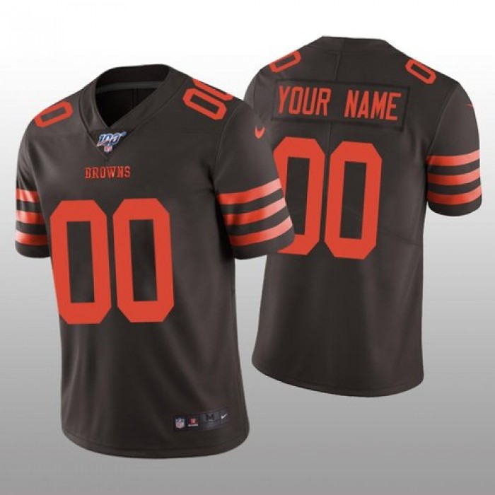 Men's Cleveland Browns Custom Brown Color Rush Limited 100th Season Jersey