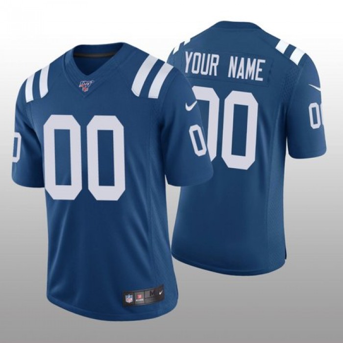 Men's Indianapolis Colts Custom Royal Vapor Limited 100th Season Jersey