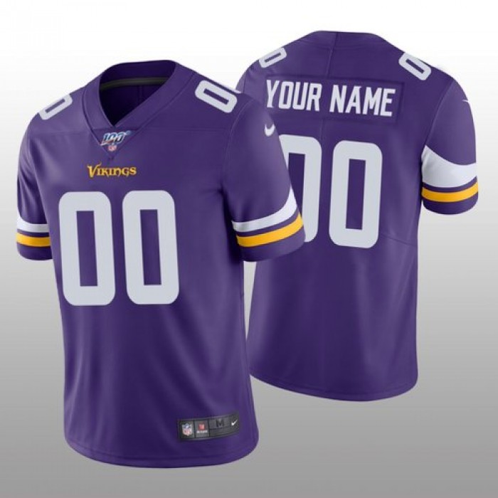 Men's Minnesota Vikings Custom Purple Vapor Limited 100th Season Jersey