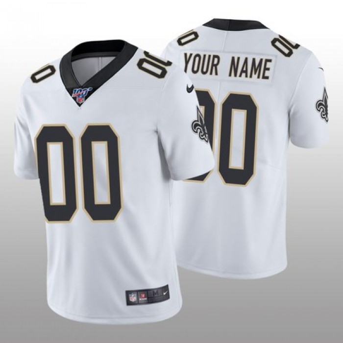 Men's New Orleans Saints Custom White Vapor Limited 100th Season Jersey