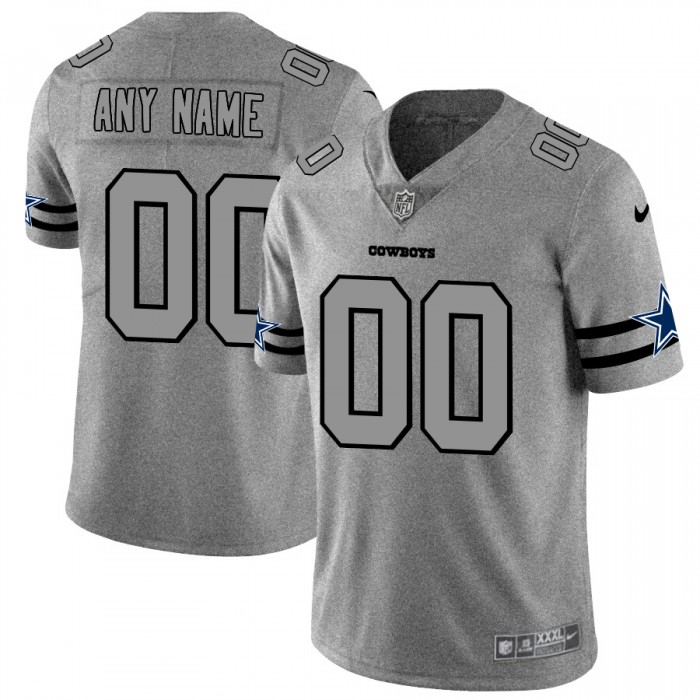 Nike Cowboys Customized 2019 Gray Gridiron Gray Vapor Untouchable Limited Jersey