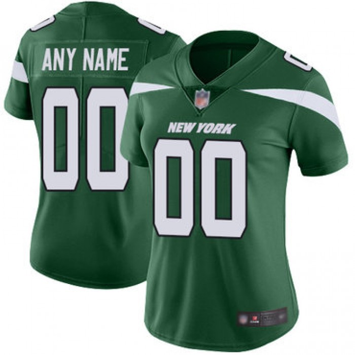 Customized New York Jets Home Jersey Women's Green Vapor Untouchable Football Limited Jersey