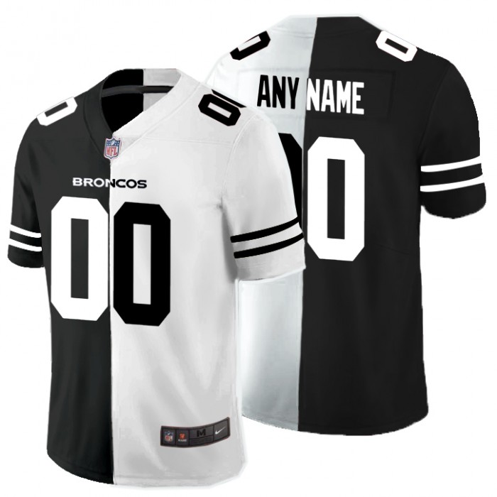 Nike Denver Broncos Customized Black And White Split Vapor Untouchable Limited Jersey
