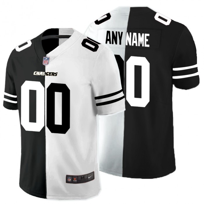 Nike Los Angeles Chargers Customized Black And White Split Vapor Untouchable Limited Jersey
