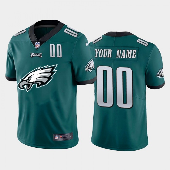Nike Philadelphia Eagles Customized Green Team Big Logo Number Vapor Untouchable Limited Jersey