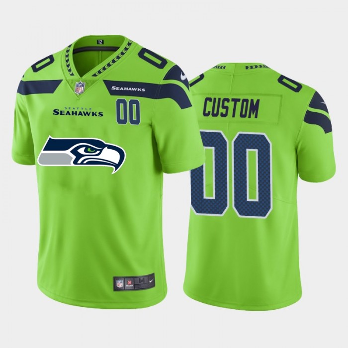 Nike Seattle Seahawks Customized Green Team Big Logo Number Vapor Untouchable Limited Jersey