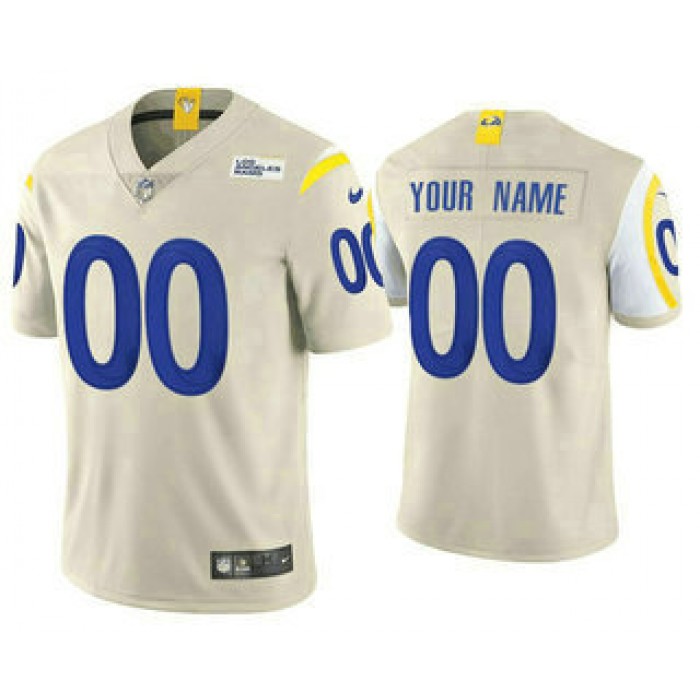 Men's Los Angeles Rams Customized Vapor Bone NFL Stitched Limited Jersey