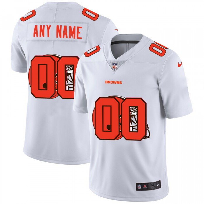 Nike Cleveland Browns Customized White Team Big Logo Vapor Untouchable Limited Jersey