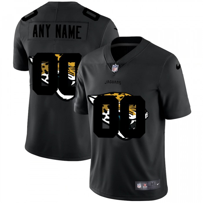 Jacksonville Jaguars Custom Men's Nike Team Logo Dual Overlap Limited NFL Jersey Black