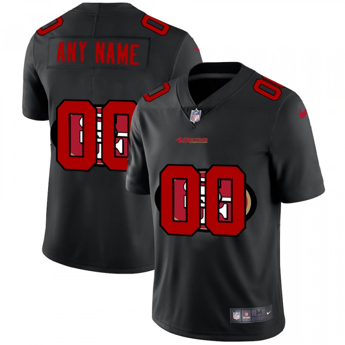 San Francisco 49ers Custom Men's Nike Team Logo Dual Overlap Limited NFL Jersey Black
