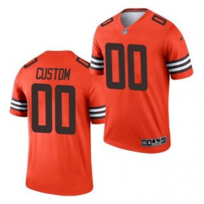 Men's Orange Cleveland Browns ACTIVE PLAYER Custom Inverted Legend Football Jersey