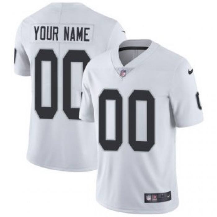 Men's Las Vegas Raiders Customized White Stitched Vapor Untouchable Limited Football Jersey