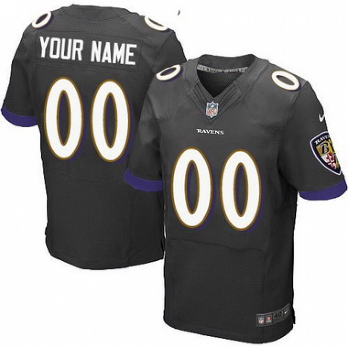 Men's Nike Baltimore Ravens Customized 2013 Black Elite Jersey