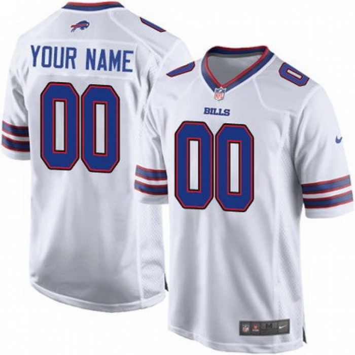 Men's Nike Buffalo Bills Customized 2013 White Game Jersey